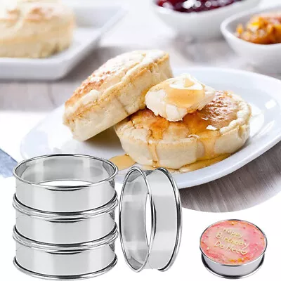 4 Pack Stainless Steel Double Rolled Rings Muffin Rings English Tart Rings • $10.35