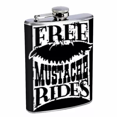 Cute Mustache D7 8oz Stainless Steel Hip Flask • $14.95