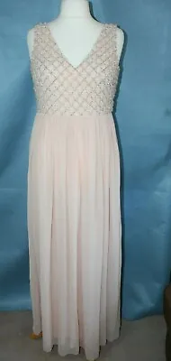 Bnwt Size 8 Baby Pink Long Dress With Beaded Bodice- Bridesmaid/prom?? • £16.99