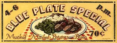 Blue Plate Special  Metal Sign Vintage Diner Comfort Food Retro Kitchen Decor • $23.99