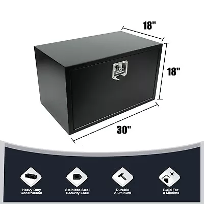 30 X18 X18  Underbody Steel Truck Box Black Heavy Duty Steel Trailer Tongue Box • $169.09