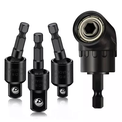 4 Piece Power Drill Sockets Adapter Set + 105 Degree Right Angle Screwdriver Set • $14.99