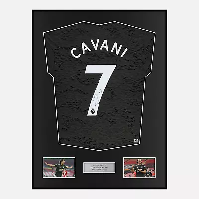 Framed Edinson Cavani Signed Manchester United Shirt 2020-21 Away [Modern] • $500.12