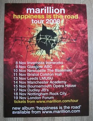 MARILLION - HAPPINESS IS THE ROAD TOUR - 2008  MUSIC ADVERT POSTER 30 X 22 Cms • $6.15