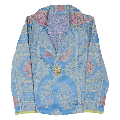 Vintage Womens Blazer Jacket Blue 80s Paisley S • £24.99