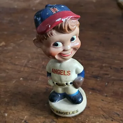 Vtg Los Angeles Angels Mini Bobble Head Nodder Dashboard Magnet 60s 4.5” Japan • $50