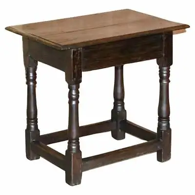 18th Century Antique Circa 1740 George Ii Oak Side Table With Single Drawer • $2177.96