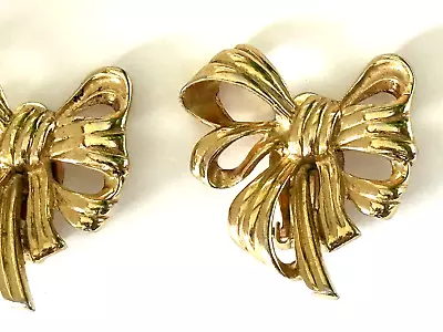 Vintage Signed Givenchy Paris New York Clip On Earrings Bow Design • $99