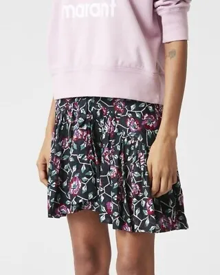 Étoile Isabel Marant Saureena Floral Skirt Printed Zip Ruffle Cotton NWT M 38 • $126.65