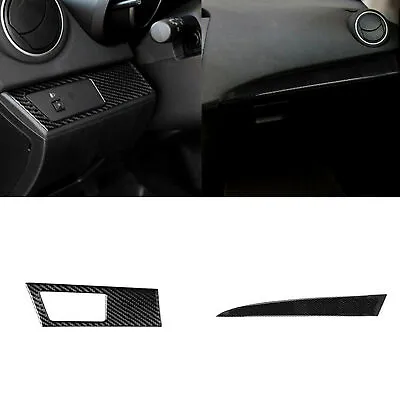 2x Carbon Fiber Car Interior Front Dashboard Cover Trim Fit For Mazda 3 2010-13 • $23.96