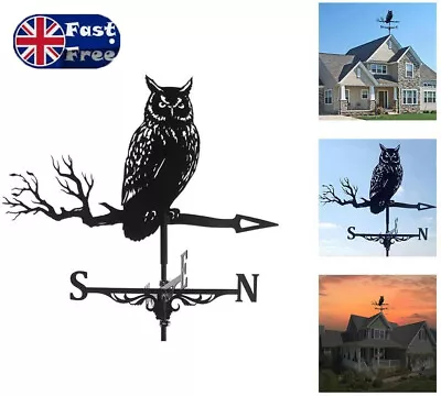 Black Metal Weather Vane Wind Indicator Weathercock Garden Shed House Decoration • £11.95