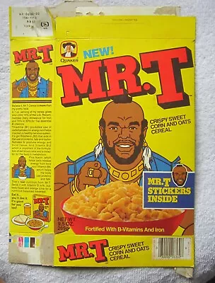 Mr T  1984 Quaker Cereal Box 1984 Vintage Original Box Only Flat • $450