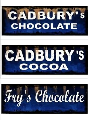 Metal Chocolate Advertising Sign Cadburys Frys Cocoa • £8.60