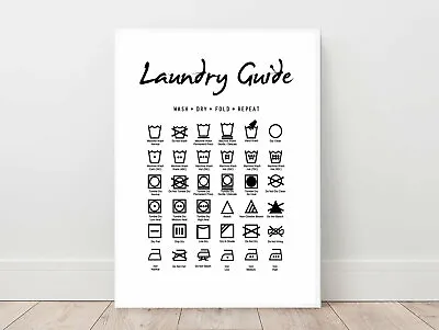 $44.55 • Buy Laundry Instructions Guide Poster Print. A3 A2 A1 Sizes