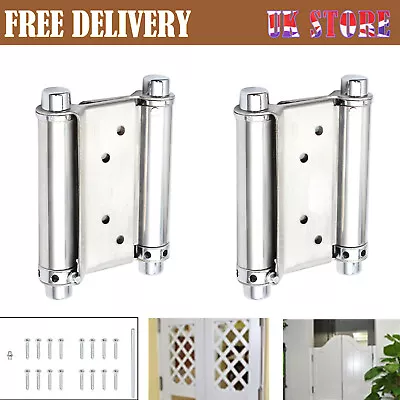 2X 3   Double Action Spring Hinge Swinging Saloon Swing Cafe  Kitchen Door 75mm • £11.89