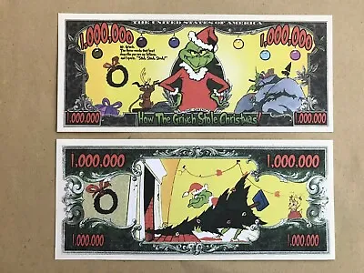 £1.95 • Buy Two How The Grinch Stole Christmas $1million Bills Doublesided Novelty Banknotes