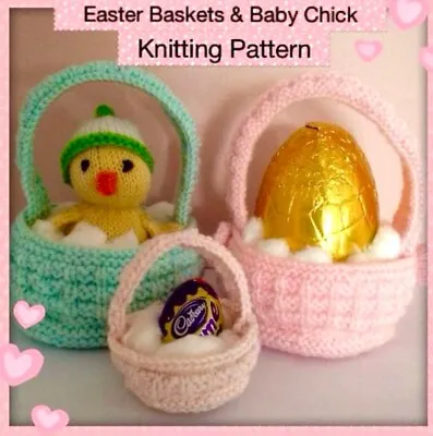 KNITTING PATTERN - Easter Baskets And Baby Chick Creme Egg Easter Egg • £3.59