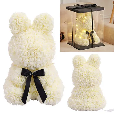 40cm Rose Doll Foam Flower Rabbit Bear Valentine Wedding Birthday Gift In Box • £31.95