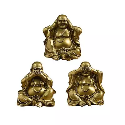 Maitreya Buddha Statue Big Belly Buddha Ornament Traditional Desk Laughing • £10.56