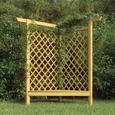 Impregnated Pinewood Corner Pergola With Bench Carport Arch Arbour VidaXL • £125.99