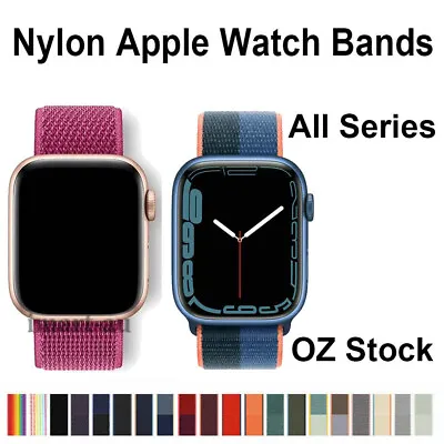 $4.99 • Buy For Apple Watch Nylon Sports Band Strap Series 8 7 6 5 4 3 2 38/40/41/42/44/45