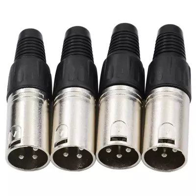 4Pack XLR Male Plugs Connectors XLR-M Plug 3 Pin Male XLR Mic Connector Audio Mi • $14.40