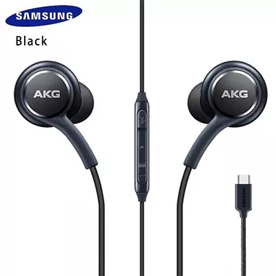 Samsung Galaxy Note 10/10+s9 S8 S22 21 Akg Earphones Headphones Usb Type C Black • £5.79