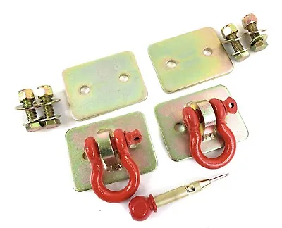2 Pack Of 1/2 Inch D Ring Shackles Mounting With Backing Plates Grade 8 Bolts • $29.95