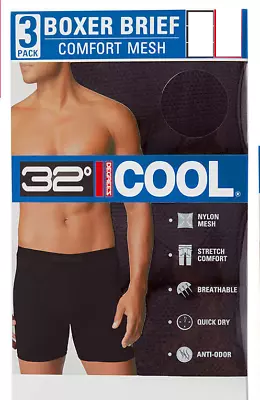 32 Degrees Men's Cool Comfort Mesh Boxer Brief / Underwear  3 Pack - Choose Size • $18.94