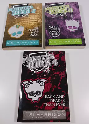 Lot Of 3 Monster High Paperback Books Book # 2 3 4 By Lisi Harrison • $9.95