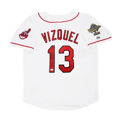 Omar Vizquel Signed 1995 Cleveland Indians Home World Series Jersey PSA/DNA • $199.99