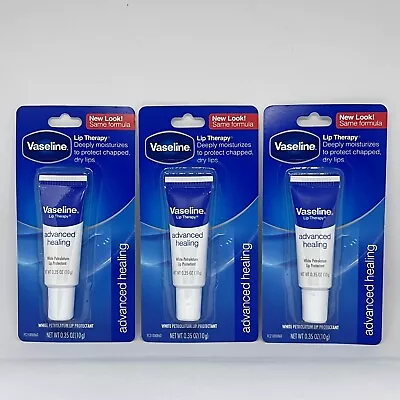 Vaseline Lip Therapy Lip Balm Advance Healing Lip Protectant 0.35 Oz - 3 PACKS • $11.95