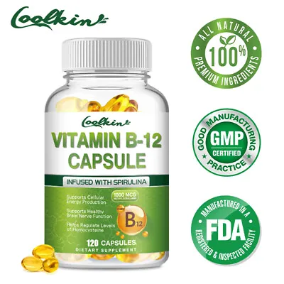 Vitamin B-12 Methylcobalamin 1000mcg - Spirulina - Energy Booster & Nerve Relief • $13.27