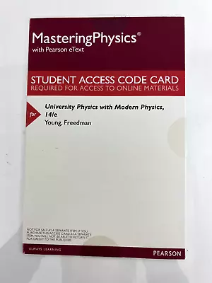 Mastering Physics With Pearson - Printed Access Code By Young Hugh D. | SEALED! • $29.99