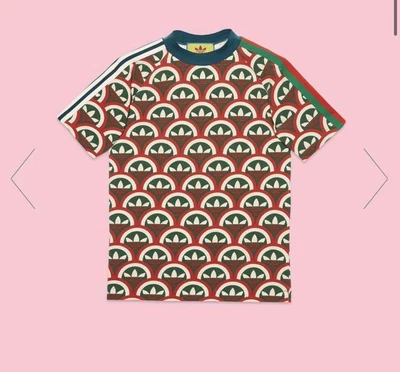 $1178.31 • Buy GUCCI X Adidas Trefoil Print Short Sleeve T-shirt S Authentic Men New Unused