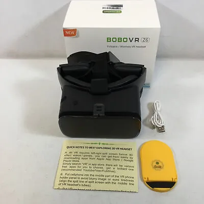 BOBOVR Z6 Black Foldable Wireless Virtual Reality 3D Video Glasses W/ Manual • $49.99