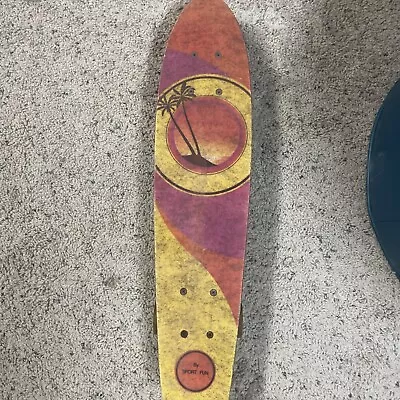 Vintage Sport Fun Inc. Skateboard Tropical Scene • $90