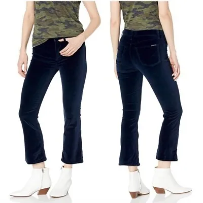 HUDSON Brix High Rise Velvet Bootcut Crop Dark Obsidian Wash Stretch Jeans 29 • $45