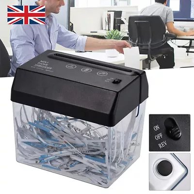 £12.93 • Buy Electric Desktop Office A6 Paper Shredder Cross Cut Shredding With Wastebasket