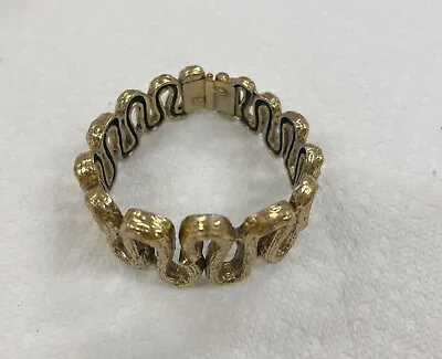 Vintage Gold Tone Hinged Cuff Bracelet • $19