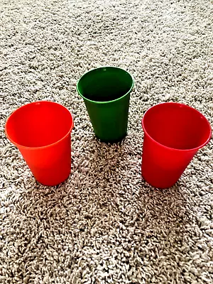 Vintage Tupperware Set Of 3 Bell Tumblers Primary Colors Juice Cups #109 7 Oz. • $5.95