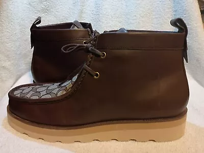COACH Men's Signature Jacquard Chukka Boots Dark Tan  Size 13D. • $129.21