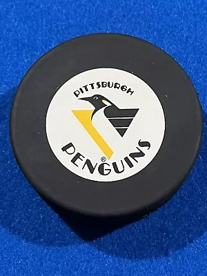 Vintage 1990’s Pittsburgh Penguins Trench Game Souvenir Puck ERROR Possibly • $11.99