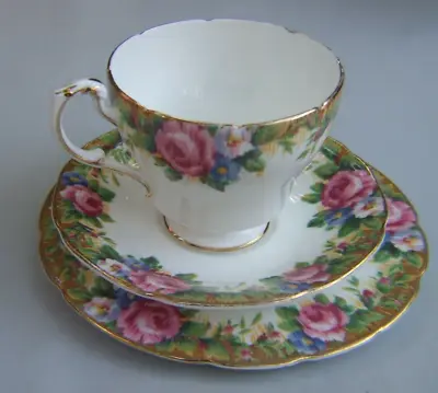  Vintage  Paragon Fine Bone China England  Tea Trio    Red Roses  Design GIFT  • $83