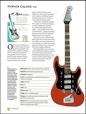 $4.46 • Buy 1960 Hofner Galaxie + Sabicas 1923 Hernandez Acoustic Guitar Article With Specs