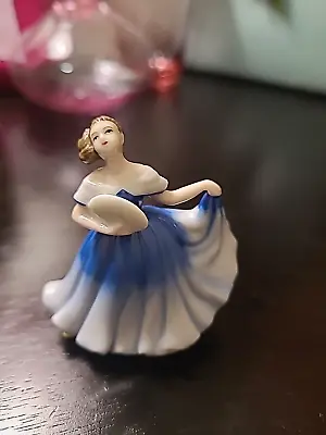 Boxed Miniature Porcelain Royal Doulton Blue Lady Figurine Elaine 2003 #13935 • $22.52