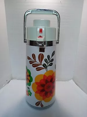 Floral Pump Elephant. Vintage 1970's Dispenser Coffee Flowers Design Container. • $14.99