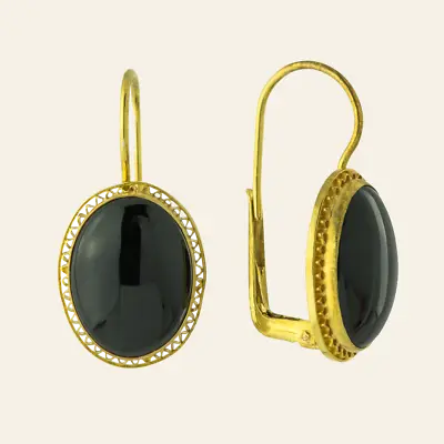 Large Oxford Onyx Earrings: Museum Of Jewelry • $104.95
