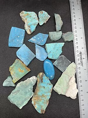 Turquoise/Variscite/Simulated Turquoise And Other Mixed Lapidary Rough Lot • $40