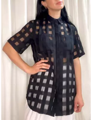 ALICE McCALL Black Organza Cube Shirt 8 • $39